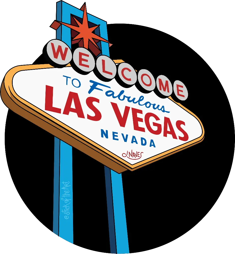 Las Vegas Sign Sticker - Color 